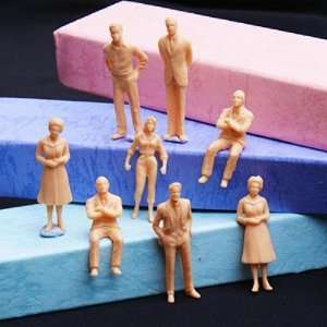  100pcs Unpainted Model Train People Figures Scale O (1 to 