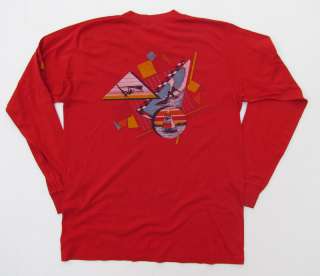 Vtg 80s HAWAIIAN TROPIC Shirt LS 1983 Soft All Over Print Surf Vintage 