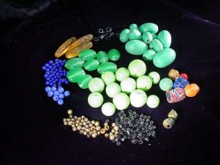 Mixed Lot of Vintage Antique Various Size UNUSUAL BEADS Glass Metal 