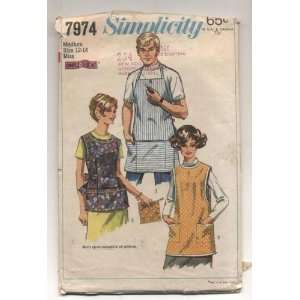  Vintage 1968 Mens and Womens Simplicity Apron Sewing Pattern 