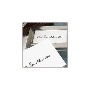 Silver Stationery Tin and Foldnotes, Great Gift Personalized 