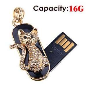  16GB USB Flash Drive U Disk Flash Memory with Golden Cat 