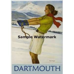  of Dartmouth College in Lyme New Hampshire Fashion Girl Skiing Ski 