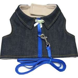  Blue Denim Jacket Soft Harness (With Leash) *X small* Pet 