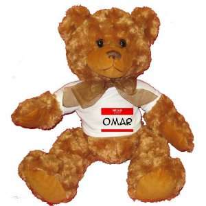  HELLO my name is OMAR Plush Teddy Bear with WHITE T Shirt 