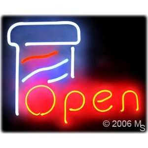 OPEN Barber Pole   Neon Sign  Large 15 x 20  Grocery 