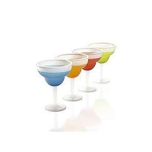  (1) Plastic Double Wall Frosty Margarita Glass, in Red (13 
