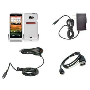 HTC EVO 4G LTE (Sprint) Premium Combo Pack   White Silicone Skin Case 