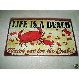  Beach Sand Crab Ad Theme Wall Decor Sign 