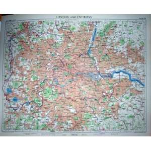  Colour Map 1955 London Environs Fulham Kensington River 