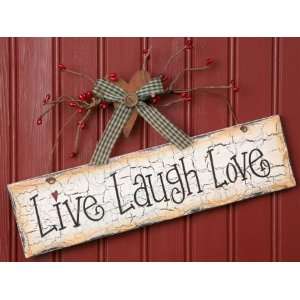  Live, Laugh, Love   Wood Sign Hanging
