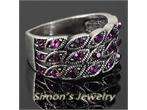 Vtg Tibet Style Ring w/ purple Crystal JV022 SIZE  