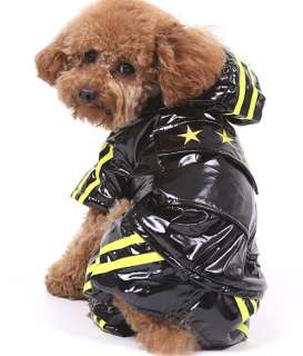 PU Leather Dog Hoodie Jumpsuit Jacket Coat Clothes 3 Size  