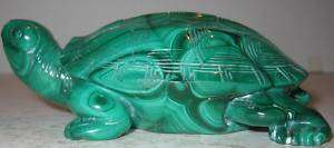 Malachite Gemstone Turtle Carving Feng Shui Healing New  