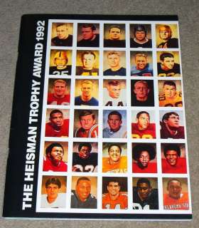 1992 Heisman Trophy Award Program Signed by 15  