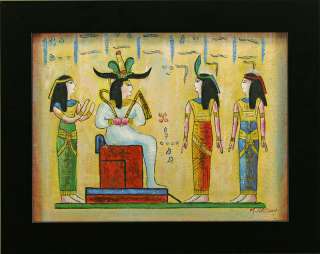   Servants Figures Egypt Hieroglyphic Art FRAMED OIL PAINTING  
