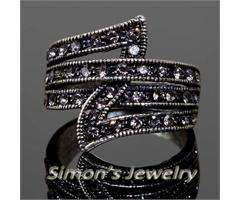 VTG Style Ring with Swarovski Crystal JA130 ALL SIZE  