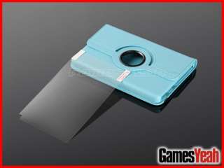 Lit Blue Kindle Fire PU leather Case /Film/Car Charger/USB Cable 