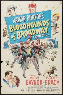 Bloodhounds of Broadway (20th Century Fox, 1952). One Sheet (27 X 41 