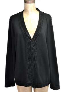 DANA BUCHMAN black cotton cardigan sweater XL  