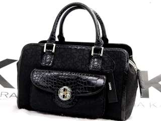 NWT DKNY Signature Black Satchel Handbag Tote Bag Purse  