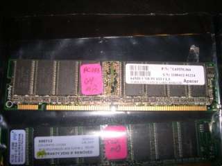 Mixed Lot of 4 Desktop Memory Sticks PC133 168 PIN 64mb 512mb 256mb 