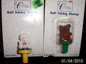 NIP 2 Create a Craft Self Inking Bear & Dog Stamps  