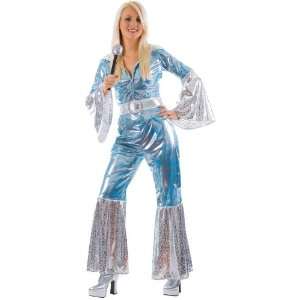 70er Jahre ABBA Kostüm, Größe 44 46, blau  Spielzeug