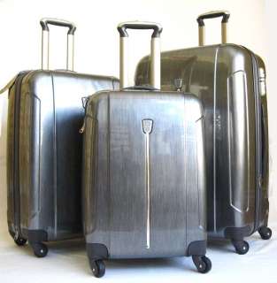 3Piece Luggage Set Hard Rolling 4 Wheels Spinner Gray  