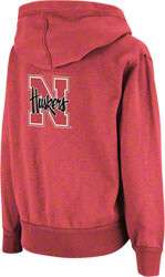 Nebraska Cornhuskers Womens Red Balance Slub Fleece Hooded Sweatshirt 