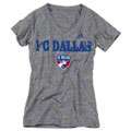 FC Dallas Womens Heathered Grey adidas Roughed Up Tri Blend V Neck T 