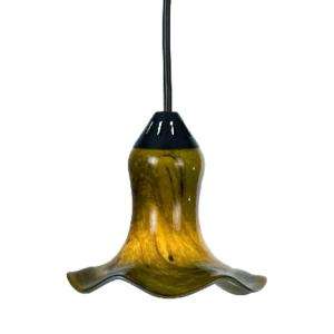 Checkolite Art Glass 1 Light Hanging Leopard Swirl Tulip Pendant 25323 