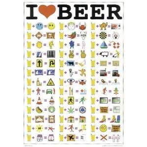Love Beer Poster   Poster Großformat  Küche & Haushalt