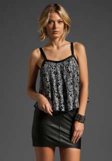 FREE PEOPLE Lace Tank in Black/Charcoal  