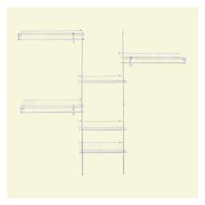 ClosetMaid SuperSlide 5 ft. to 8 ft. Metal White Closet Organizer Kit 