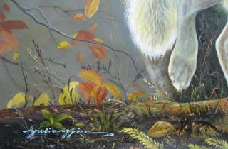 Original oil painting Wild AnimalsWolf on canvas 24x36  