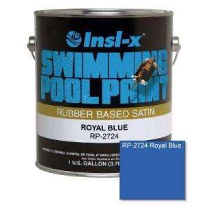 Insl X RP 1 Gallon Satin Rubber Base Royal Blue Swimming Pool Paint 