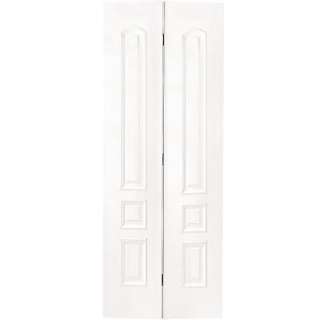   Treviso 30 in. x 80 in.White 3 Panel Round Top Interior Bi Fold Door