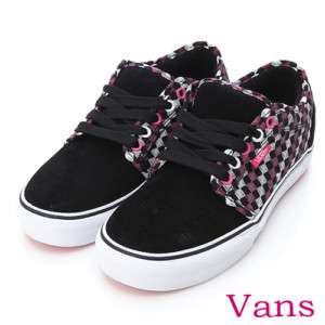 Vans Womens Chukka Low (Check) Black/Pink Shoes #V230  