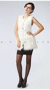 0013 Lambswool Raccon lovely elegant women Vest waistcoat gilet 