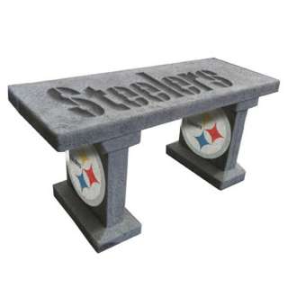 Pittsburgh Steelers NFL Team Name & Logo Painted Concrete Garden Bench 