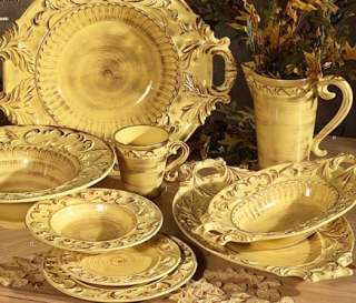 Imported Tuscan 16pc Dinnerware   Yellow/Gold