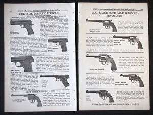 1925 COLT Catalog 2 Page Handgun Ad Pistol Revolver gun defense police 