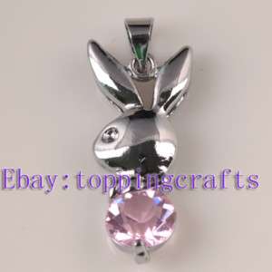 FREE SHIP 20pcs Nice Bunny Pink Crystal Charms TP5911  