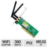   PCI Adapter   300Mbps, PCI, RP SMA, IEEE 802.11n, 2x 2dBi Antennas