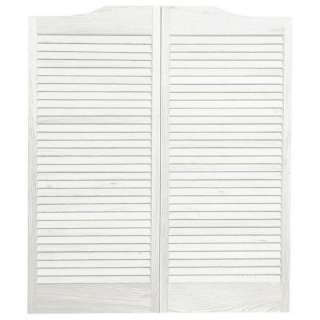 Pinecroft 36 in. x 42 in. Wood White Louvered Cafe Door 853642WT at 