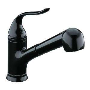   Coralais Single Handle Pull Out Sprayer Kitchen Faucet in Black Black