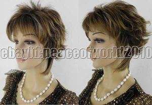 New Fashion Brown Mix Blonde Short WOMENS FULL WIG  