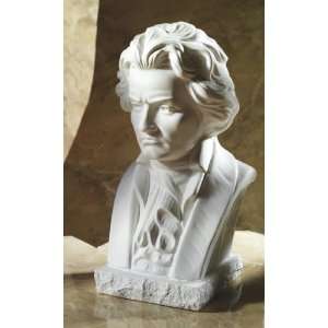 Büste Komponist Beethoven 22cm weißer Alabastergips  