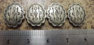 4pc Sterling Silver Vintage Sun & Moon Clip on Button Covers 18g 